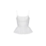 Magda Butrym Embroidered peplum top in white