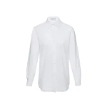 Magda Butrym Embroidered sleeves lace-trimmed shirt in white