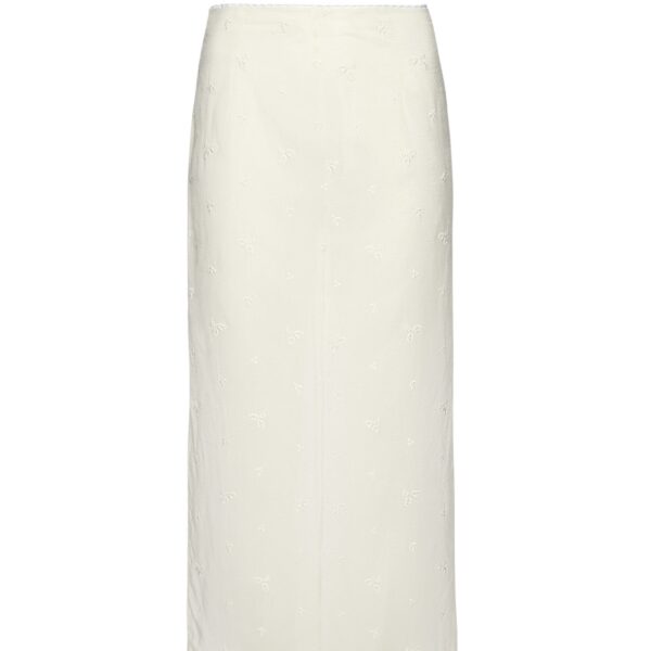 Magda Butrym Embroidered slip skirt in white