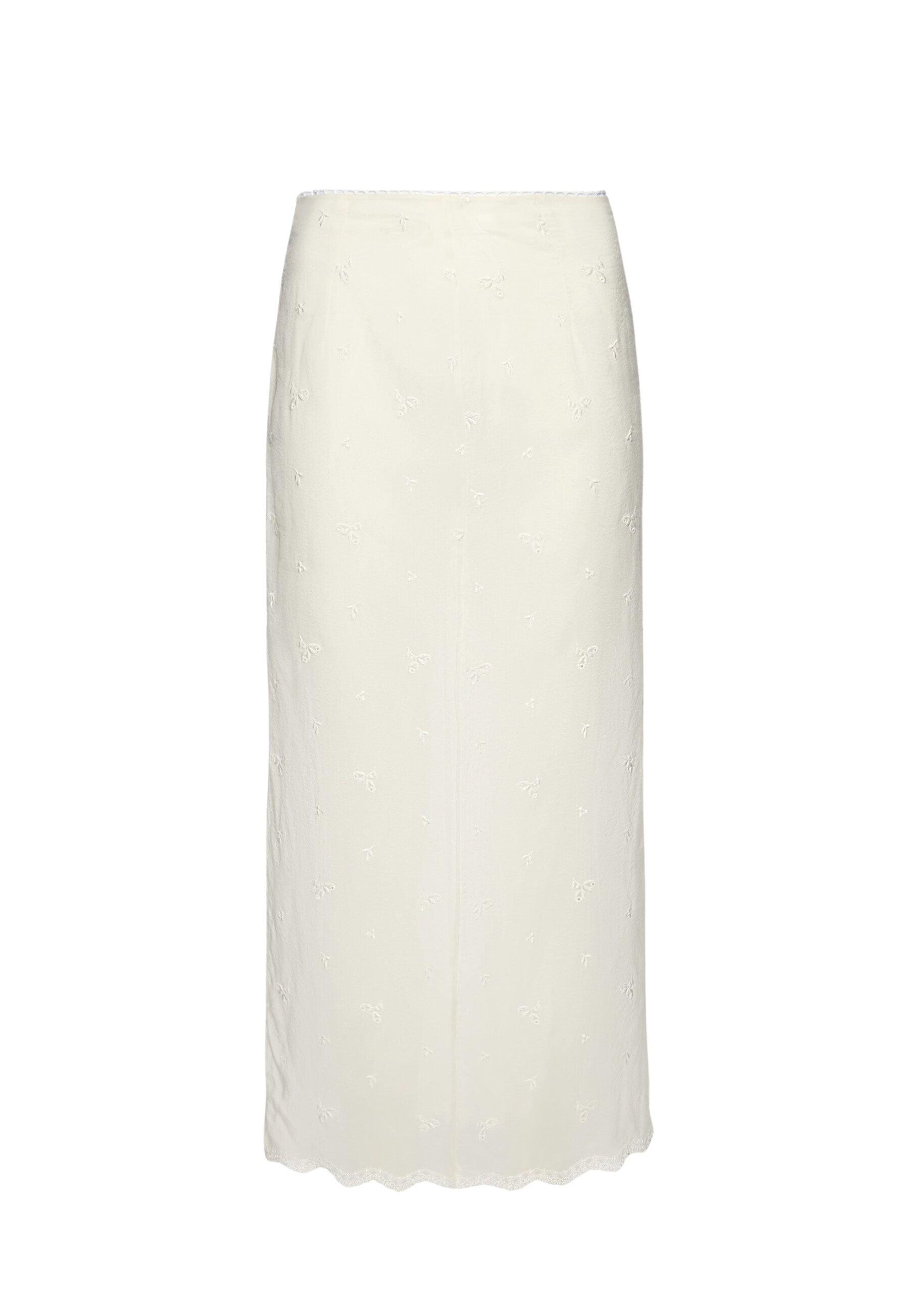 Magda Butrym Embroidered slip skirt in white