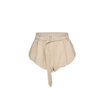 Magda Butrym Flared linen shorts in beige