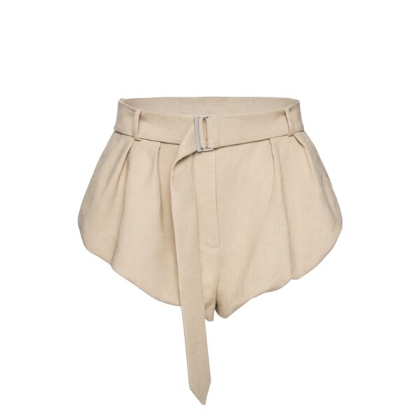 Magda Butrym Flared linen shorts in beige