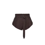 Magda Butrym Flared linen shorts in brown