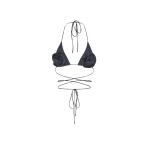 Magda Butrym Floral strappy triangle bikini top in grey