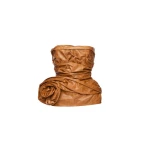 Magda Butrym Flower peplum leather corset top in camel