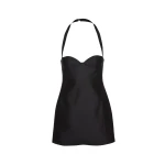 Magda Butrym Halter-neck bustier wool and silk mini dress in black
