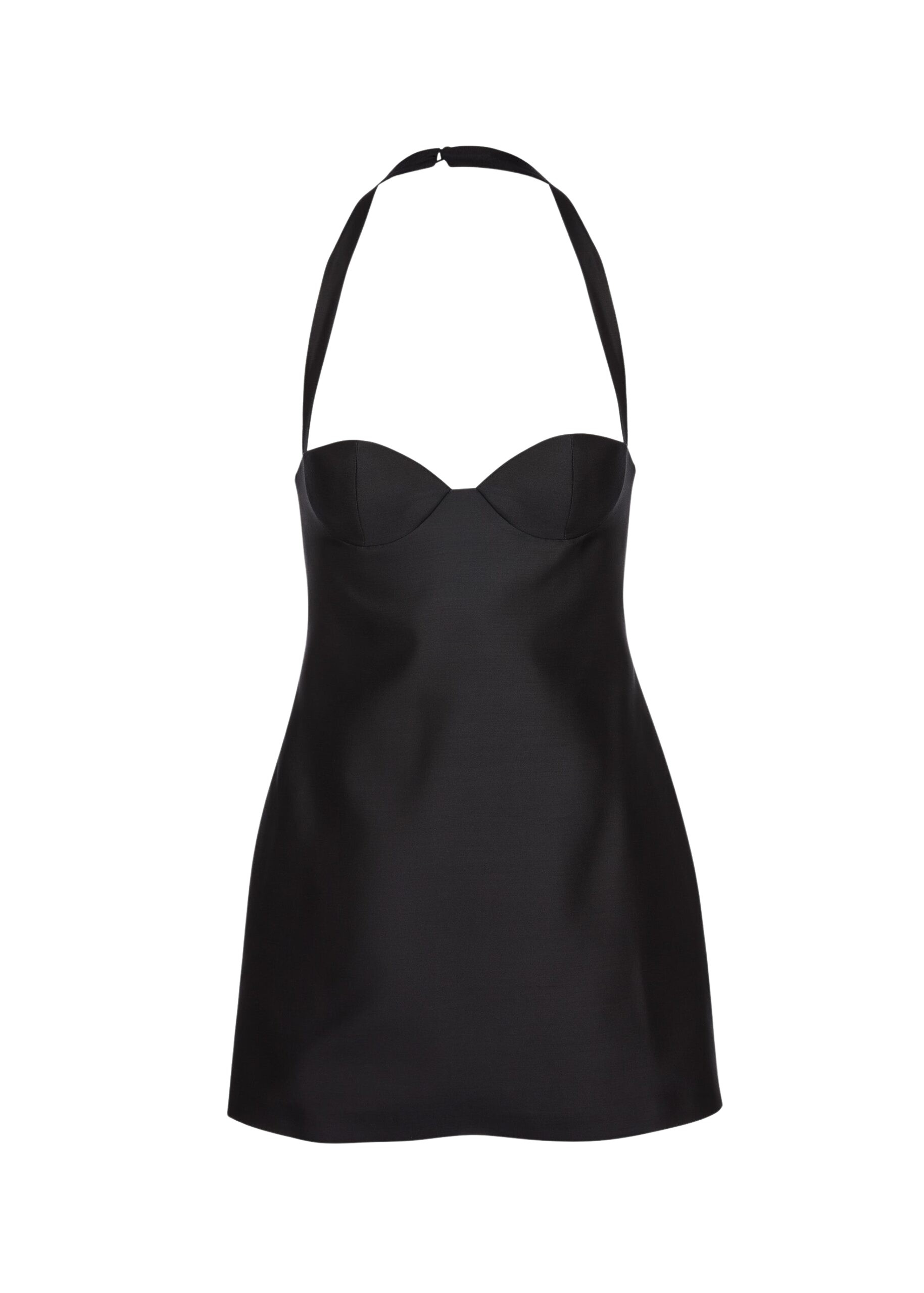 Magda Butrym Halter-neck bustier wool and silk mini dress in black