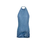 Magda Butrym Halter-neck denim mini dress in light blue