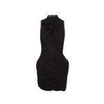 Magda Butrym High-neck draped mini dress in black