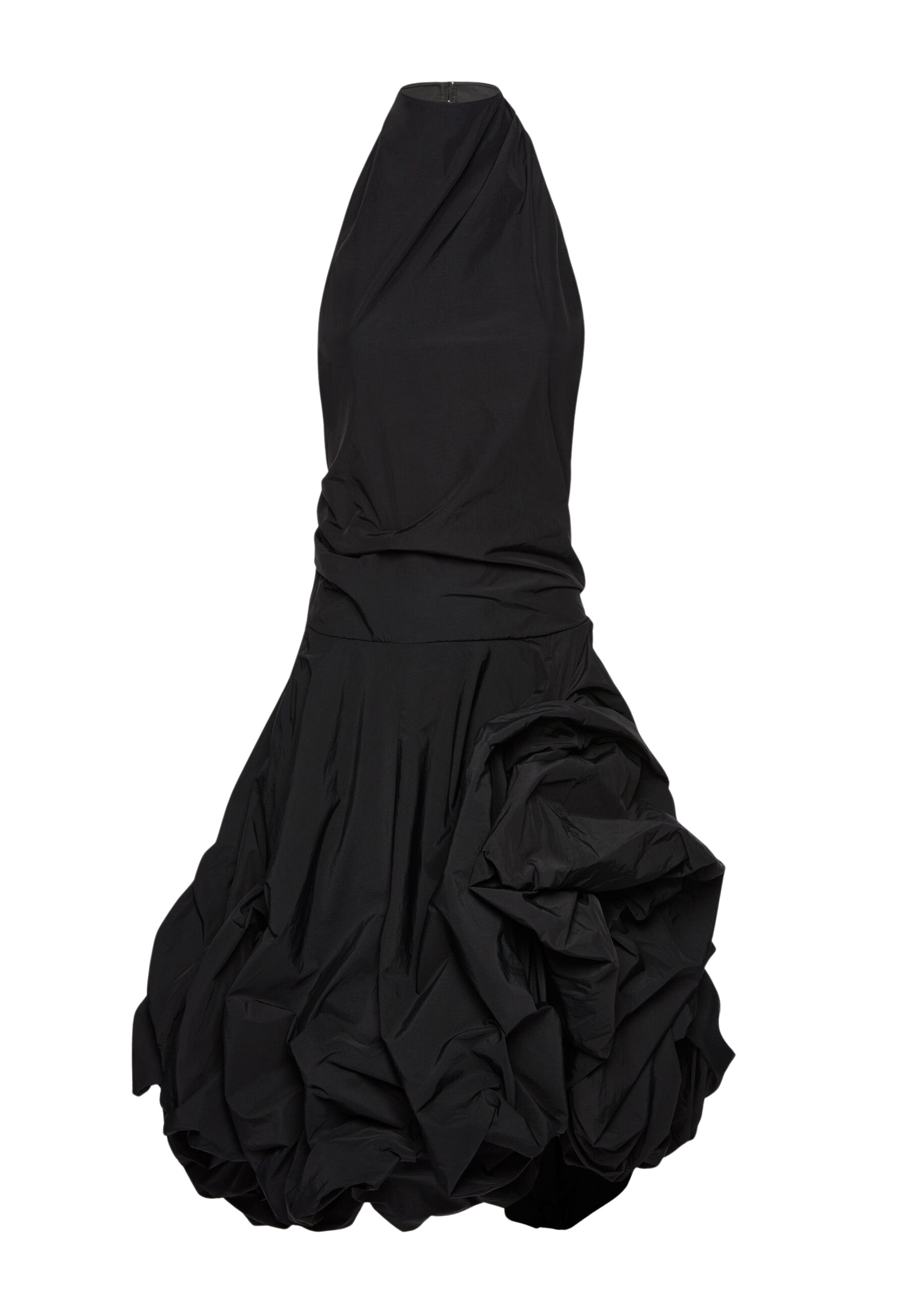Magda Butrym High-neck dress with adjustable skirt in black