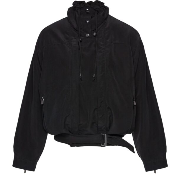 Magda Butrym High-neck silk bomber jacket in black