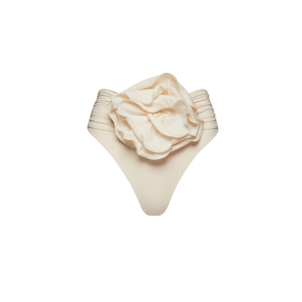 Magda Butrym High-waisted flower appliqué swim bottom in cream