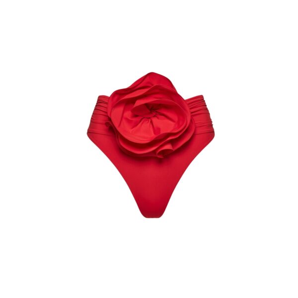 Magda Butrym High-waisted flower appliqué swim bottom in red