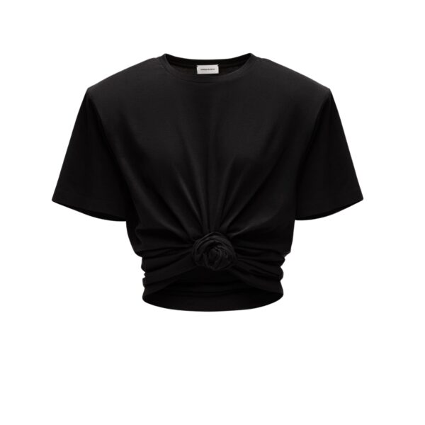 Magda Butrym Knotted ribbed t-shirt in black