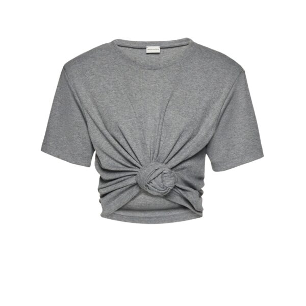 Magda Butrym Knotted ribbed t-shirt in grey