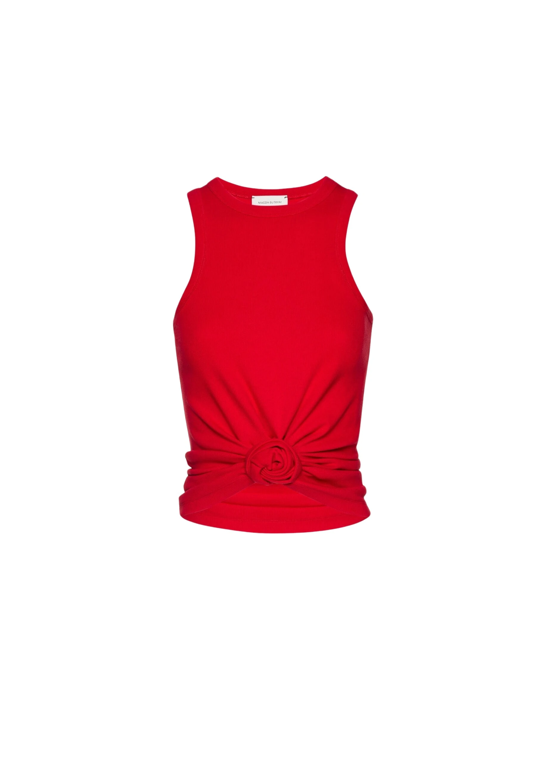 Magda-Butrym-Knotted-ribbed-tank-top-in-red-scaled12707_nobg Magda Butrym Knotted ribbed tank top in red