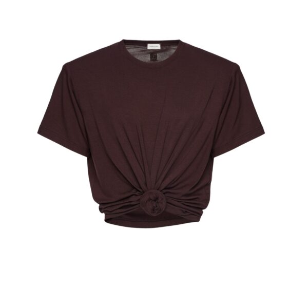 Magda Butrym Knotted t-shirt in brown