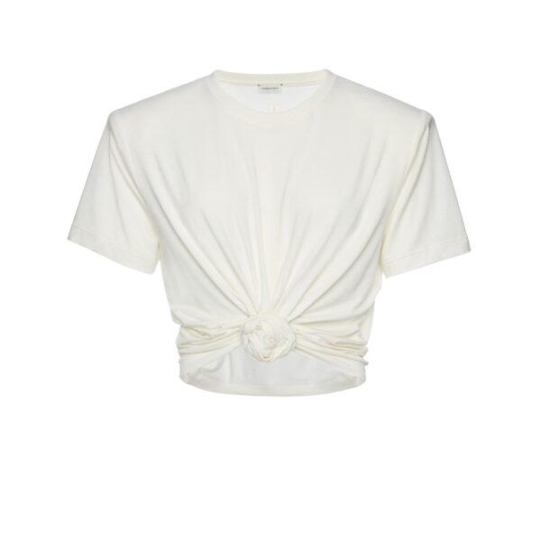 Magda Butrym Knotted t-shirt in cream