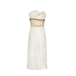 Magda Butrym Lace corset dress with sculptural neckline in cream