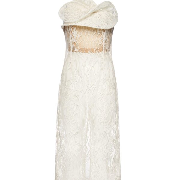 Magda Butrym Lace corset dress with sculptural neckline in cream