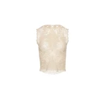 Magda Butrym Lace crochet round-neck top in cream