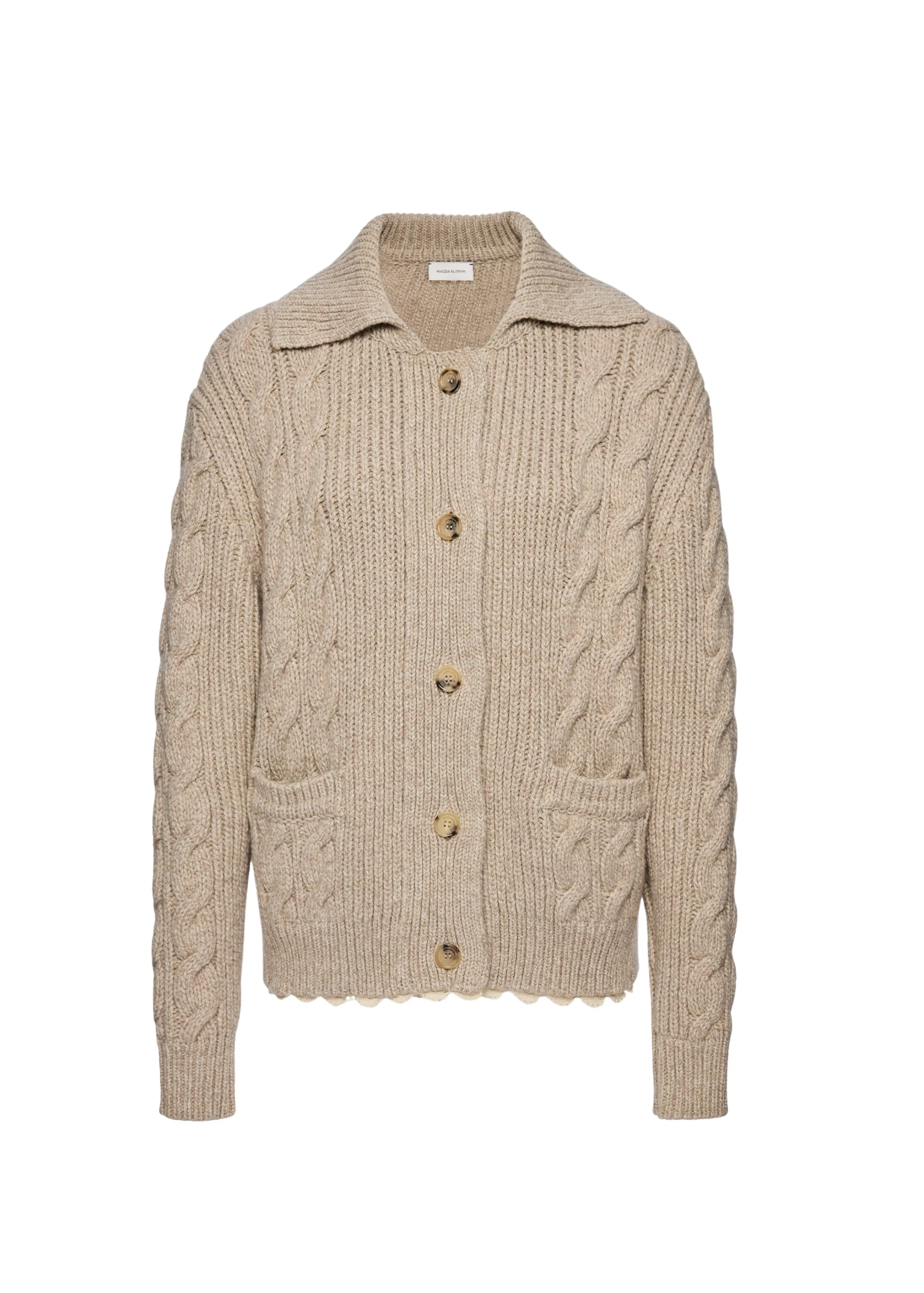 Magda-Butrym-Lace-detail-cable-knit-cardigan-jacket-in-beige-scaled55557_nobg Magda Butrym Lace-detail cable knit cardigan jacket in beige