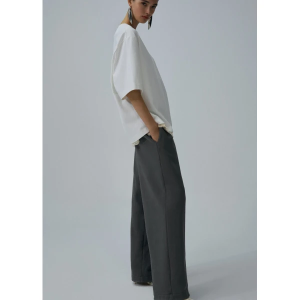 Magda Butrym Lace detail oversized t-shirt in white Top, view 3