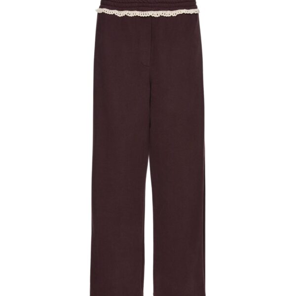 Magda Butrym Lace-detail sweatpants in brown