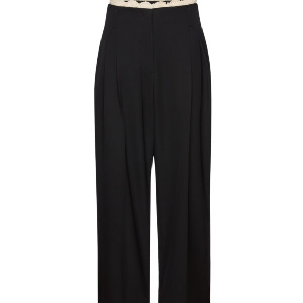 Magda Butrym Lace-detail wool tapered trousers in black