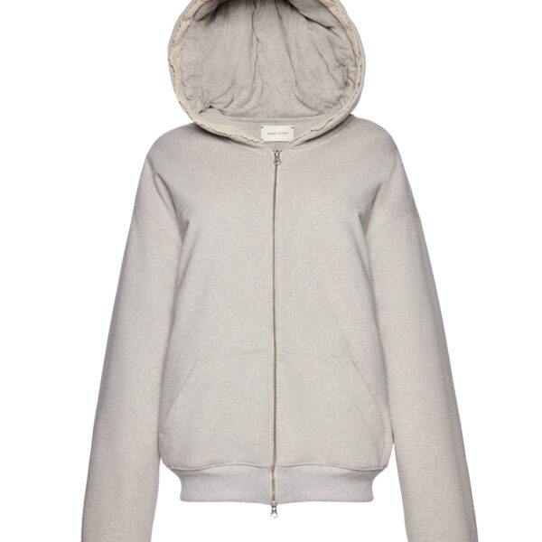 Magda Butrym Lace-detail zip up hoodie in grey