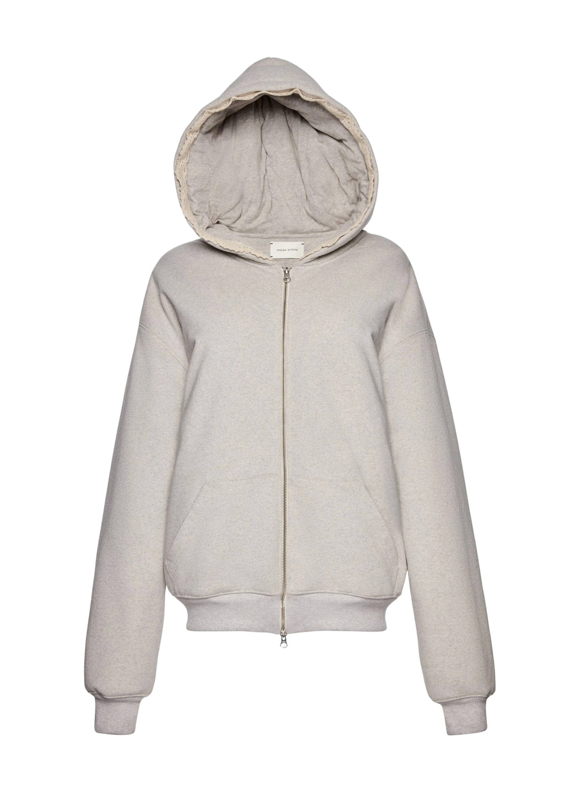 Magda-Butrym-Lace-detail-zip-up-hoodie-in-grey-scaled25472_nobg Magda Butrym Lace-detail zip up hoodie in grey