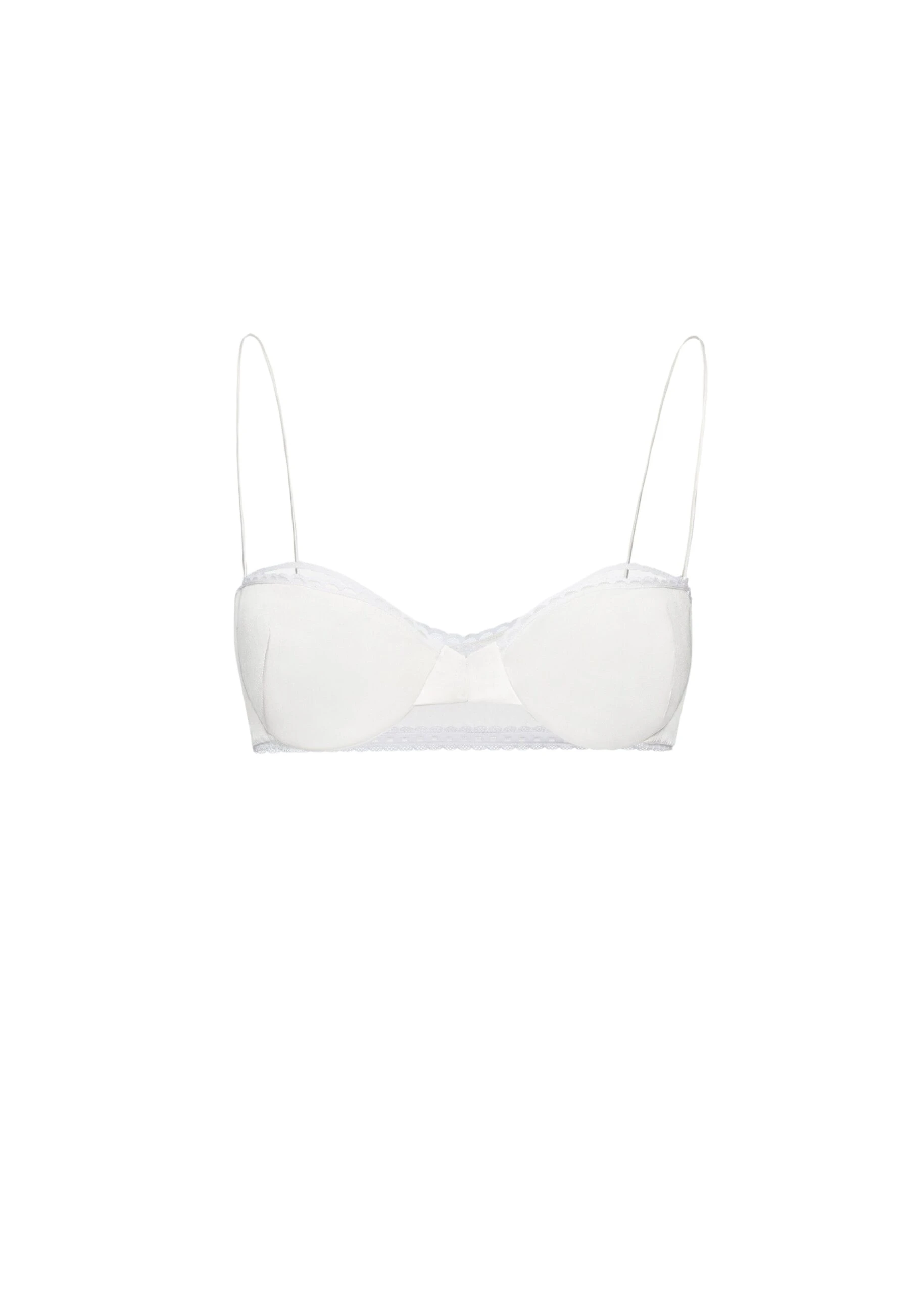 Magda Butrym Lace-trim silk bra in white