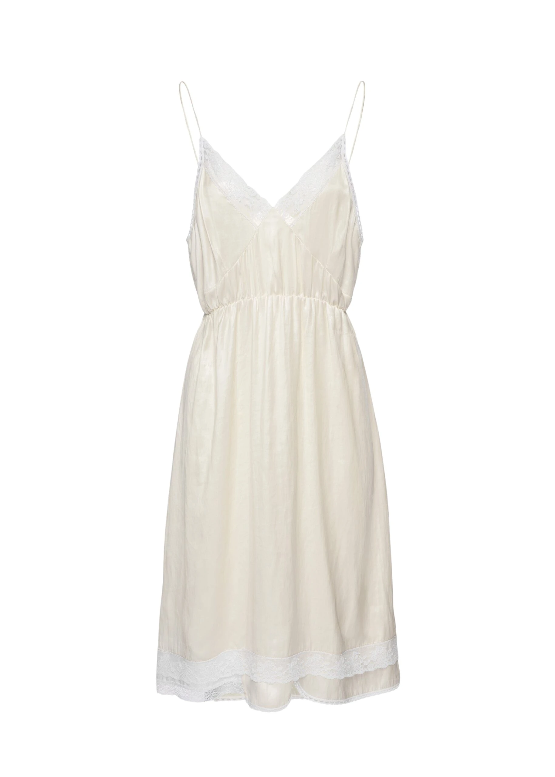 Magda Butrym Lace-trim slip midi dress in cream
