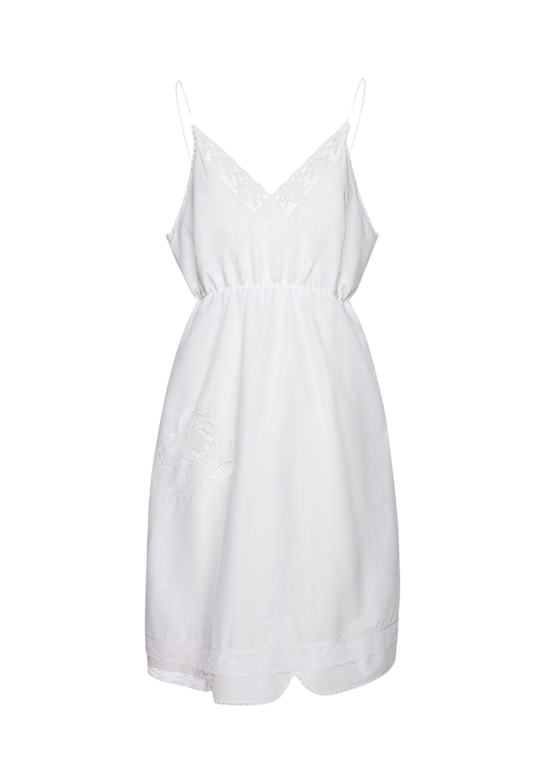 Magda Butrym Lace-trim slip midi dress in white