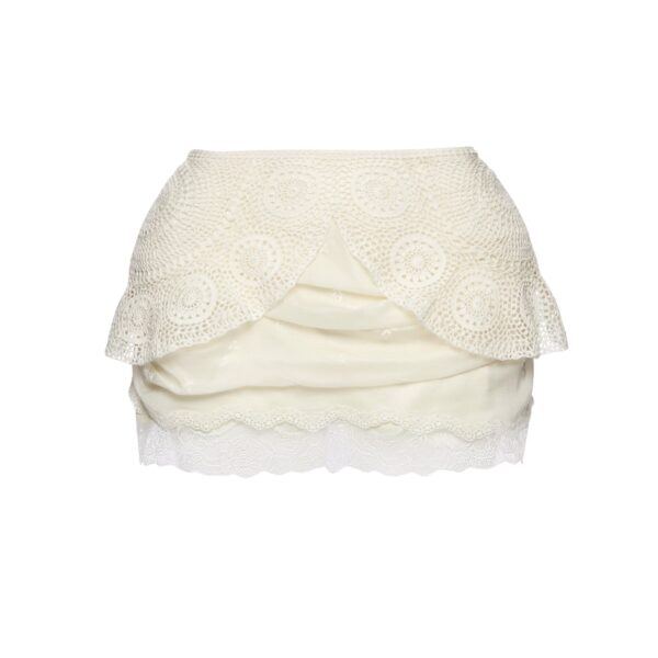 Magda Butrym Layered crochet mini skirt in white