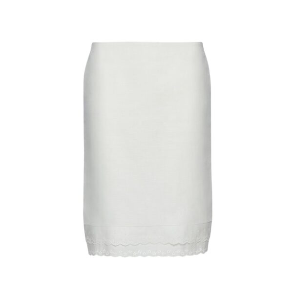 Magda Butrym Layered pencil skirt with lace trim in white