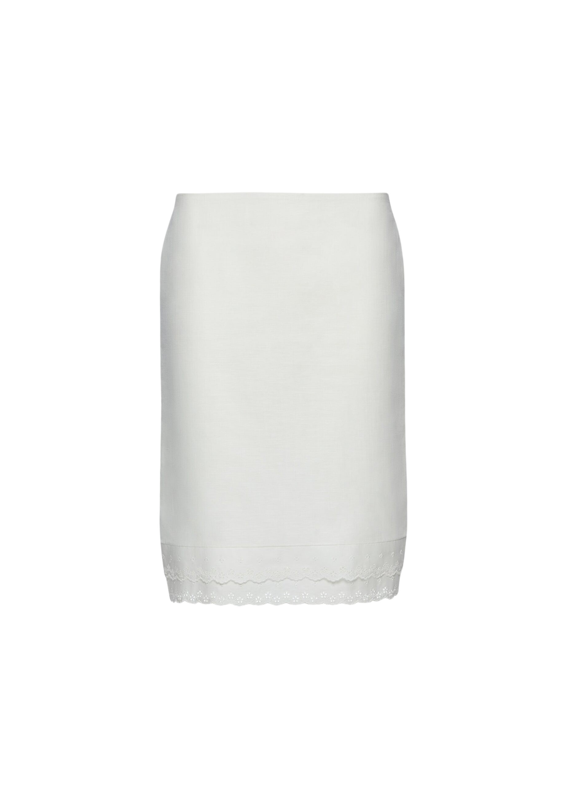 Magda Butrym Layered pencil skirt with lace trim in white