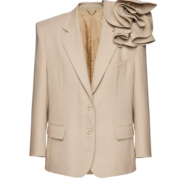 Magda Butrym Linen flower blazer in beige