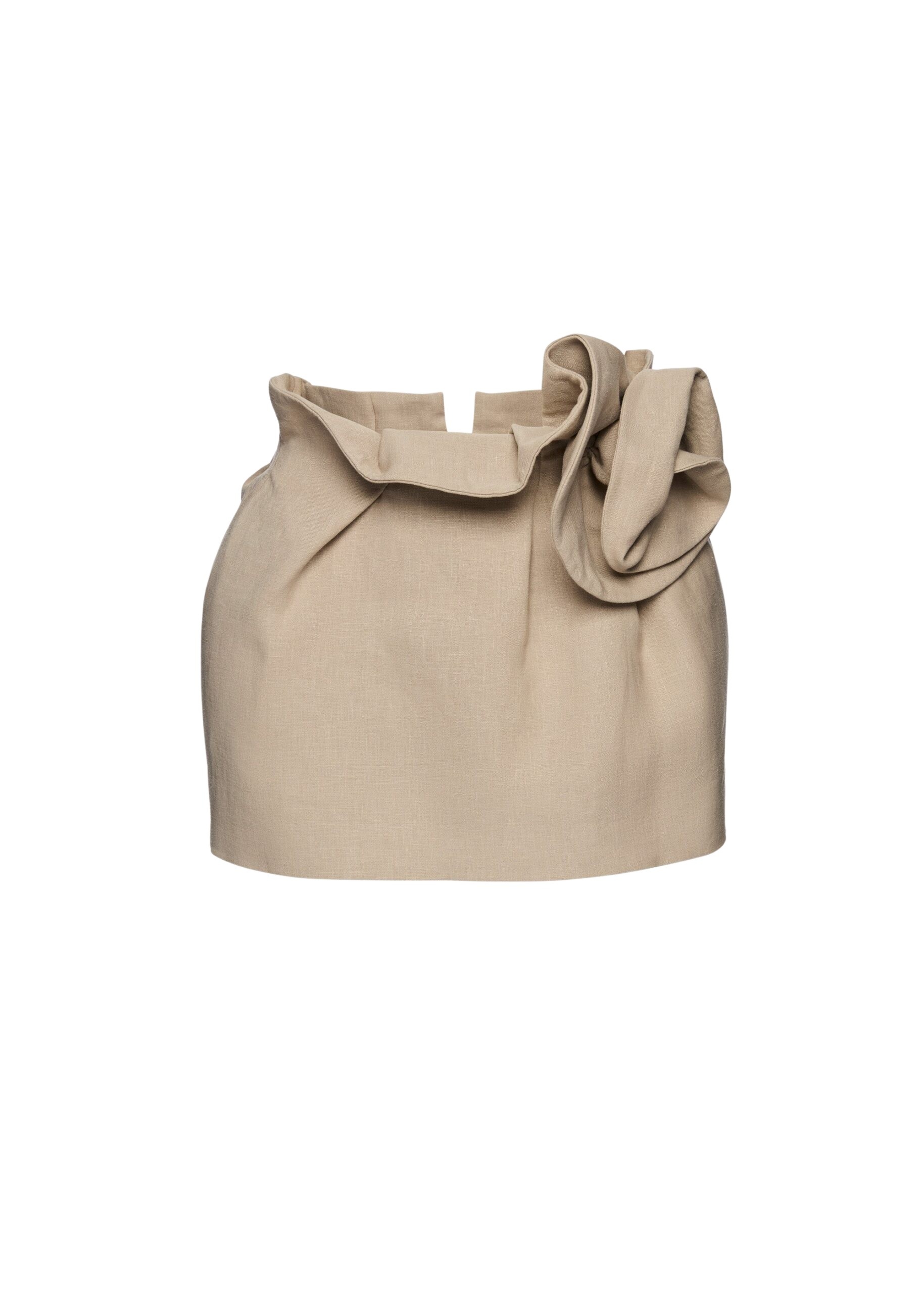 Magda Butrym Linen flower-detail mini skirt in beige