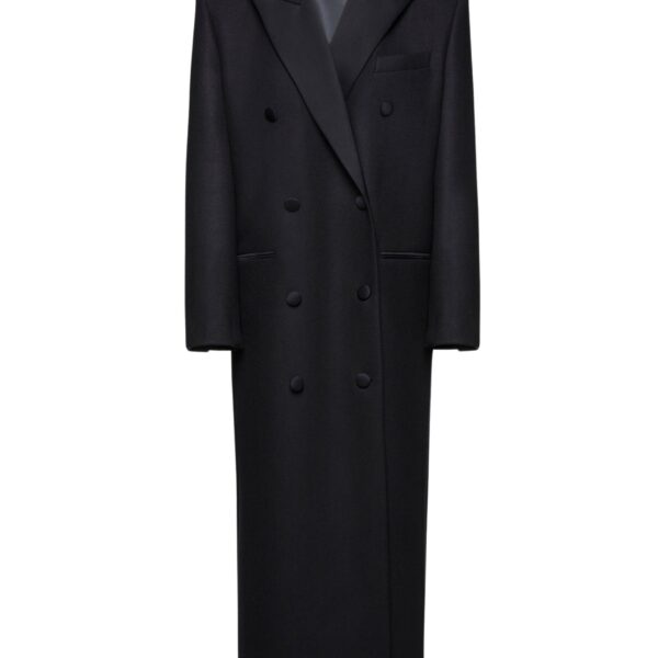 Magda Butrym Long classic wool coat in black