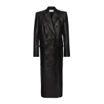 Magda Butrym Long leather tailored coat in black