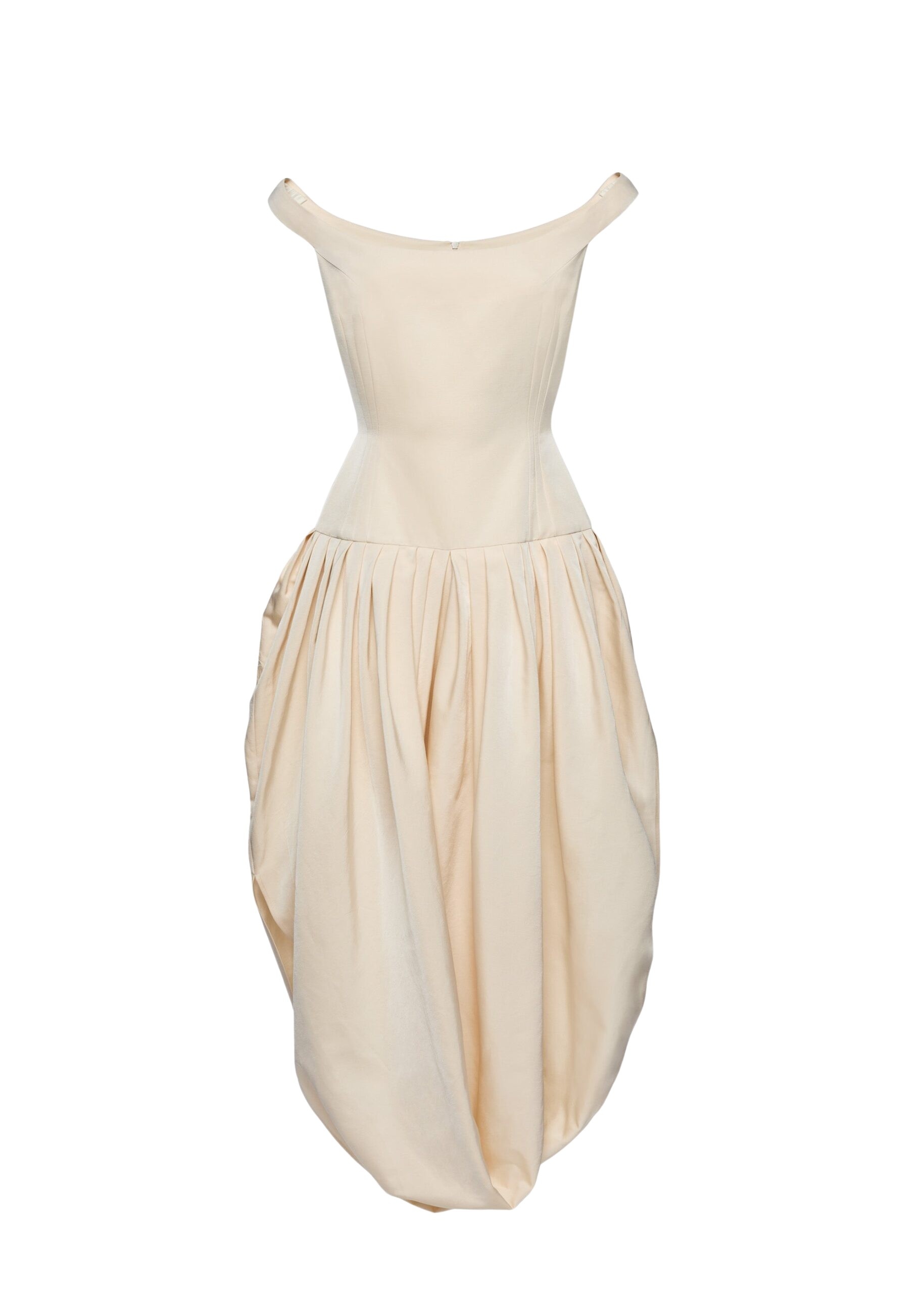 Magda Butrym Long off-shoulder draped dress in cream