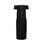 Magda Butrym Long off-shoulder wool and silk dress in black