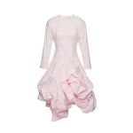 Magda Butrym Long-sleeve cotton midi dress with adjustable skirt in pink