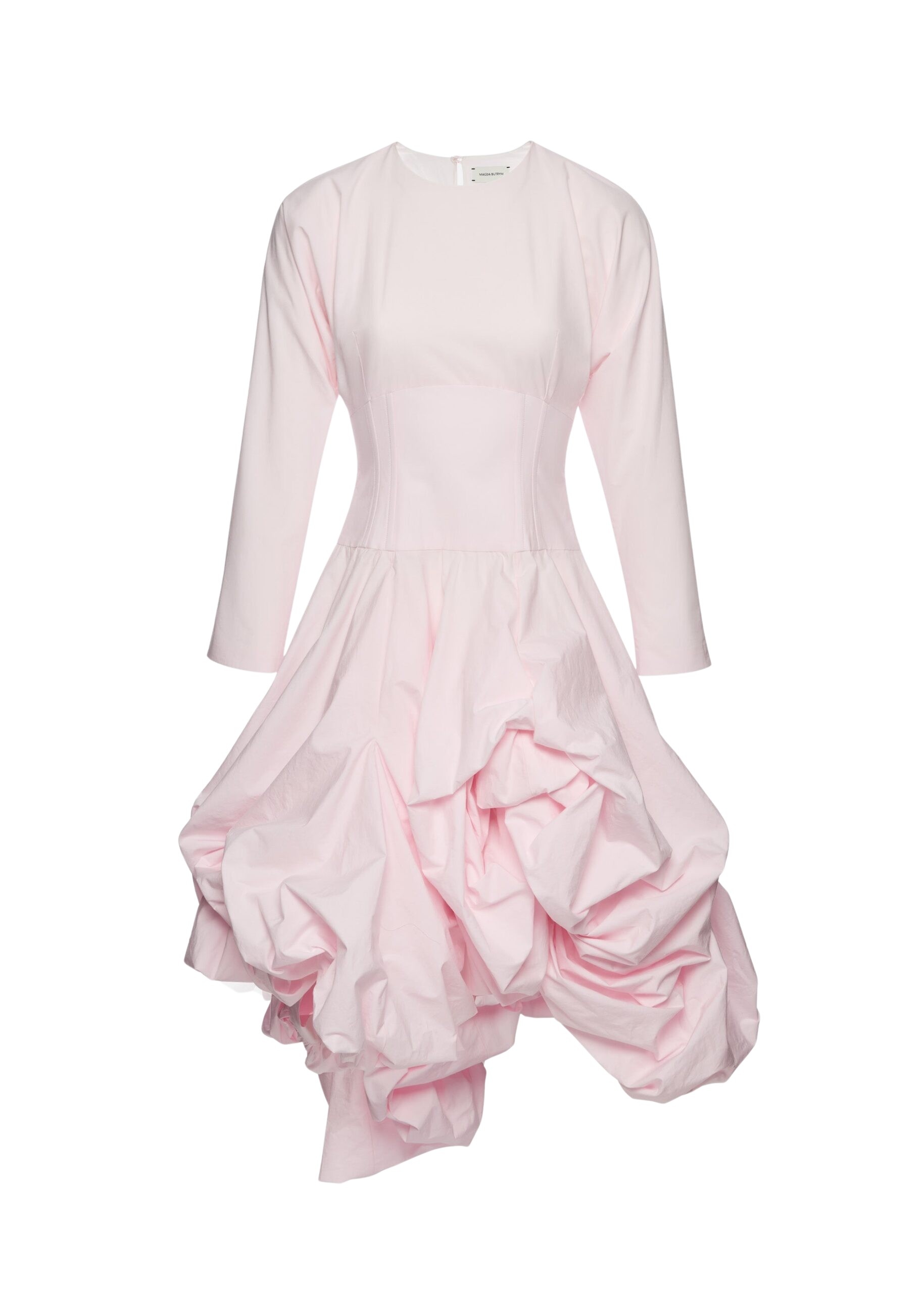 Magda Butrym Long-sleeve cotton midi dress with adjustable skirt in pink