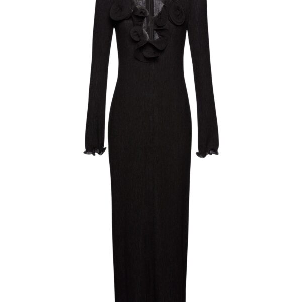 Magda Butrym Long sleeve crepe beach maxi dress in black