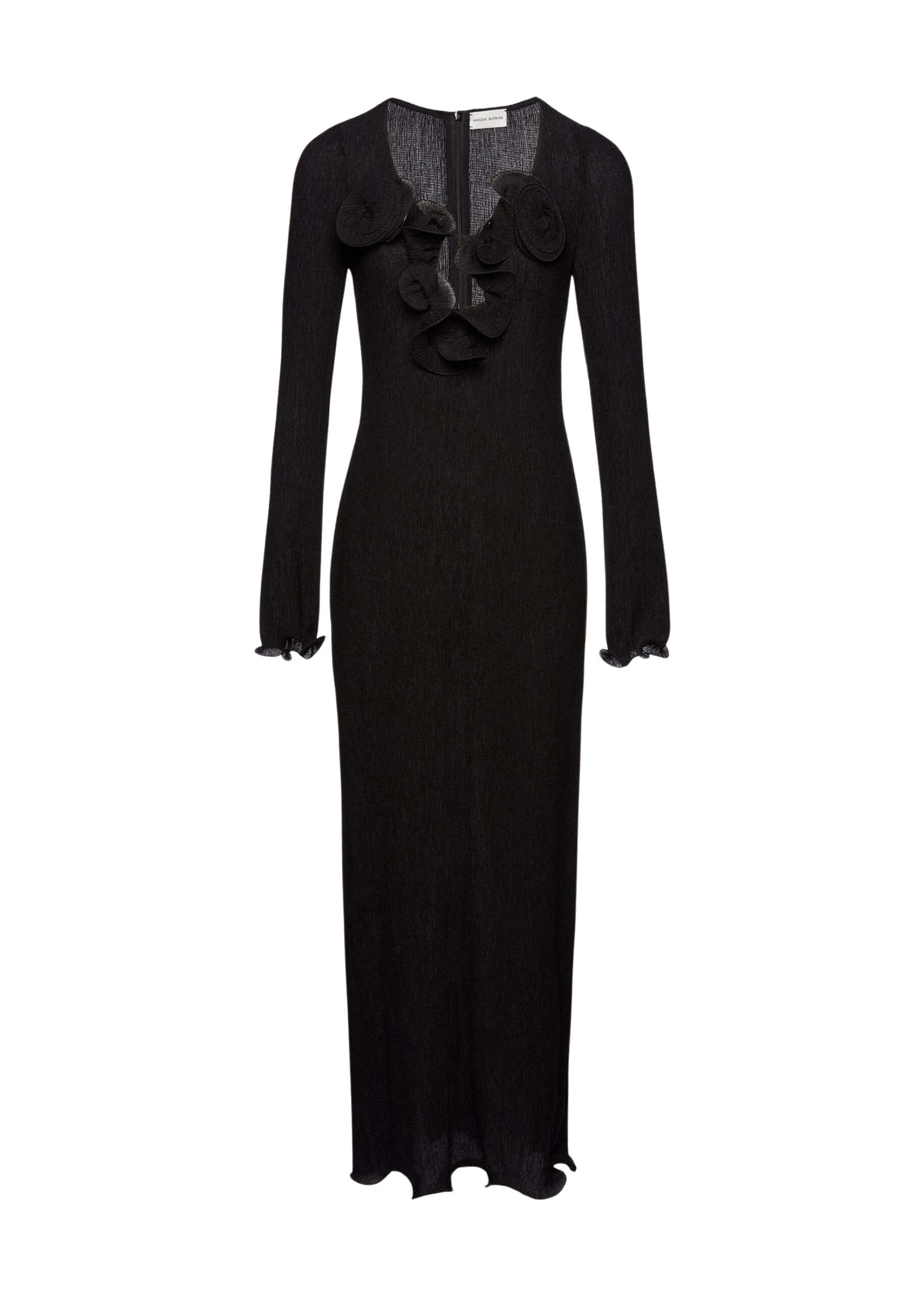 Magda-Butrym-Long-sleeve-crepe-beach-maxi-dress-in-black-scaled39726_nobg Magda Butrym Long sleeve crepe beach maxi dress in black