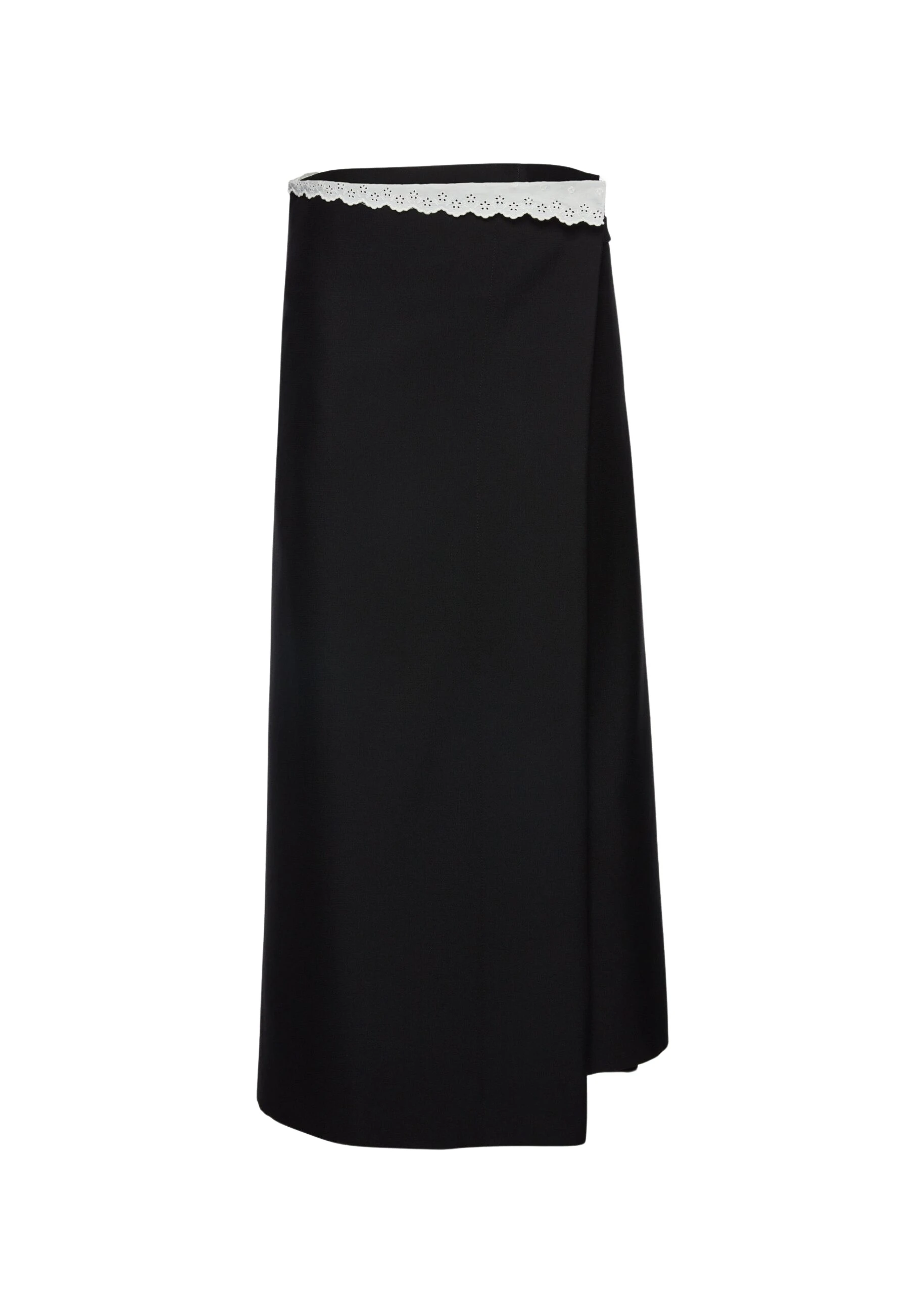 Magda Butrym Long wrap skirt with lace trim in black