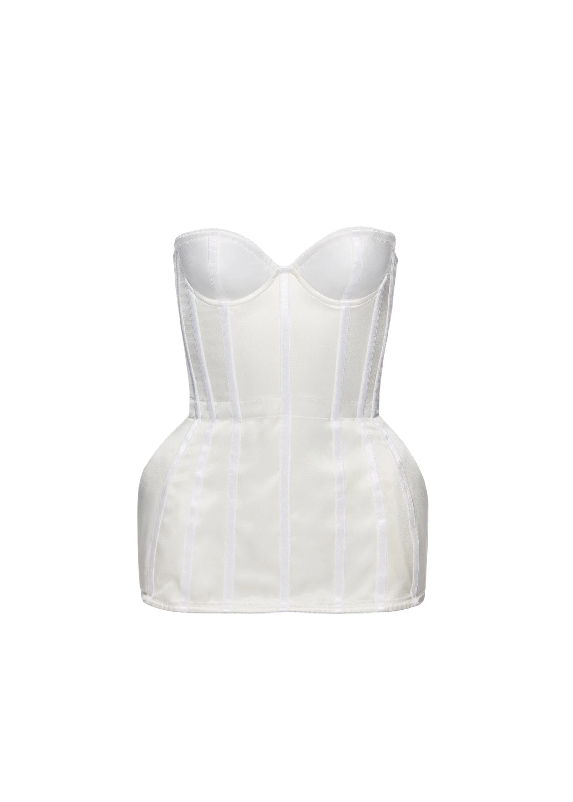 Magda Butrym Longline silk corset top in white satin
