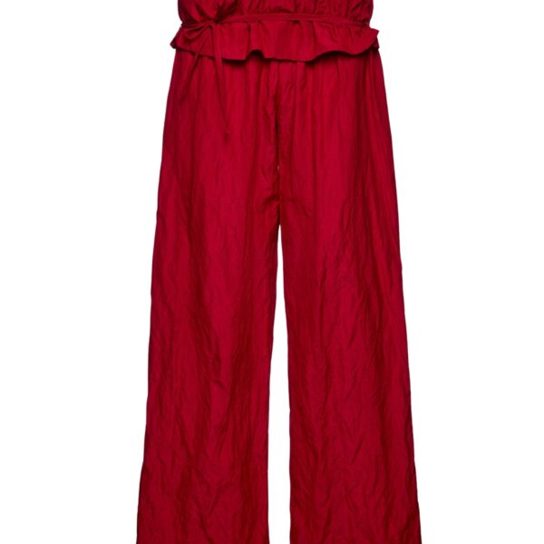 Magda Butrym Low-rise ruffled waist trousers in red